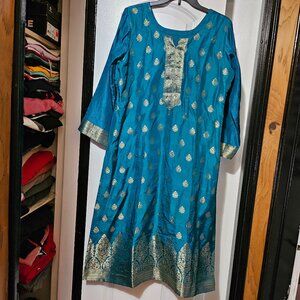 Desi traditional Women's Three Piece Straight Suit Cultural Clothing